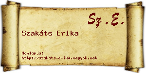 Szakáts Erika névjegykártya